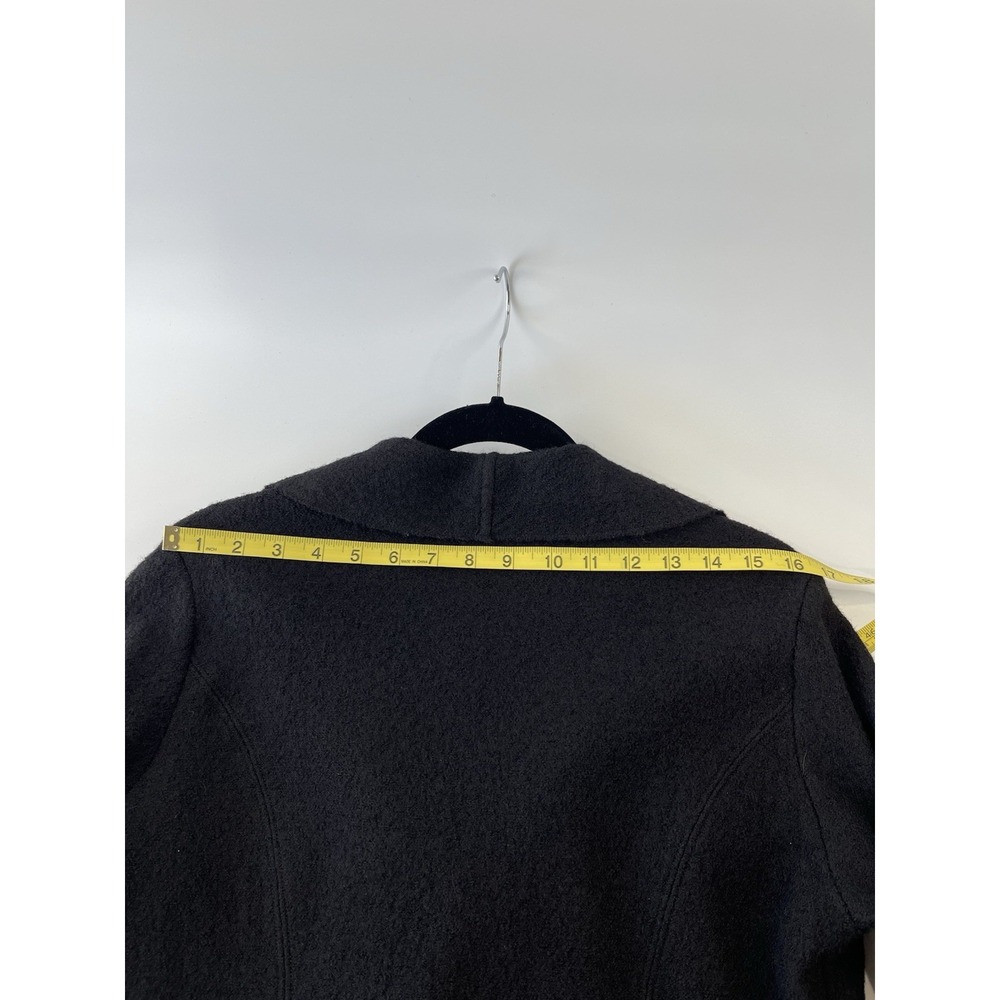 TSD Two Star Dog Ruffled Cardigan 100% Wool Womens Size S Black ~Not Lined~ - Picture 10 of 11